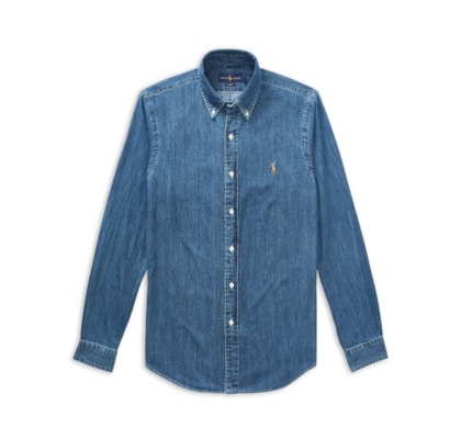 Camisa Masculina Poplin Sluby Twill Sport - Azul