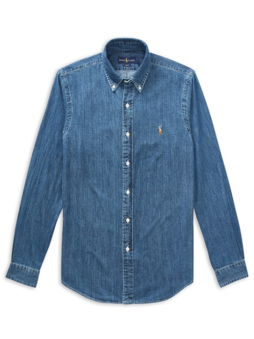Camisa Masculina Poplin Sluby Twill Sport - Azul