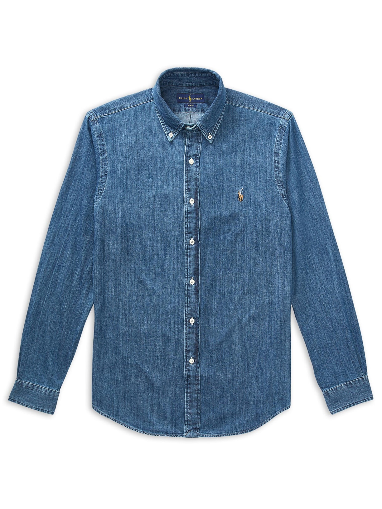 Camisa Masculina Poplin Sluby Twill Sport Azul Polo Ralph Lauren