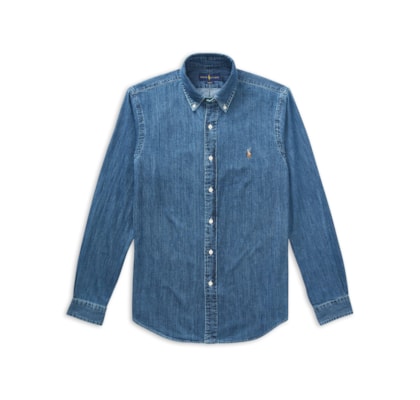 Camisa Masculina Poplin Sluby Twill Sport - Azul