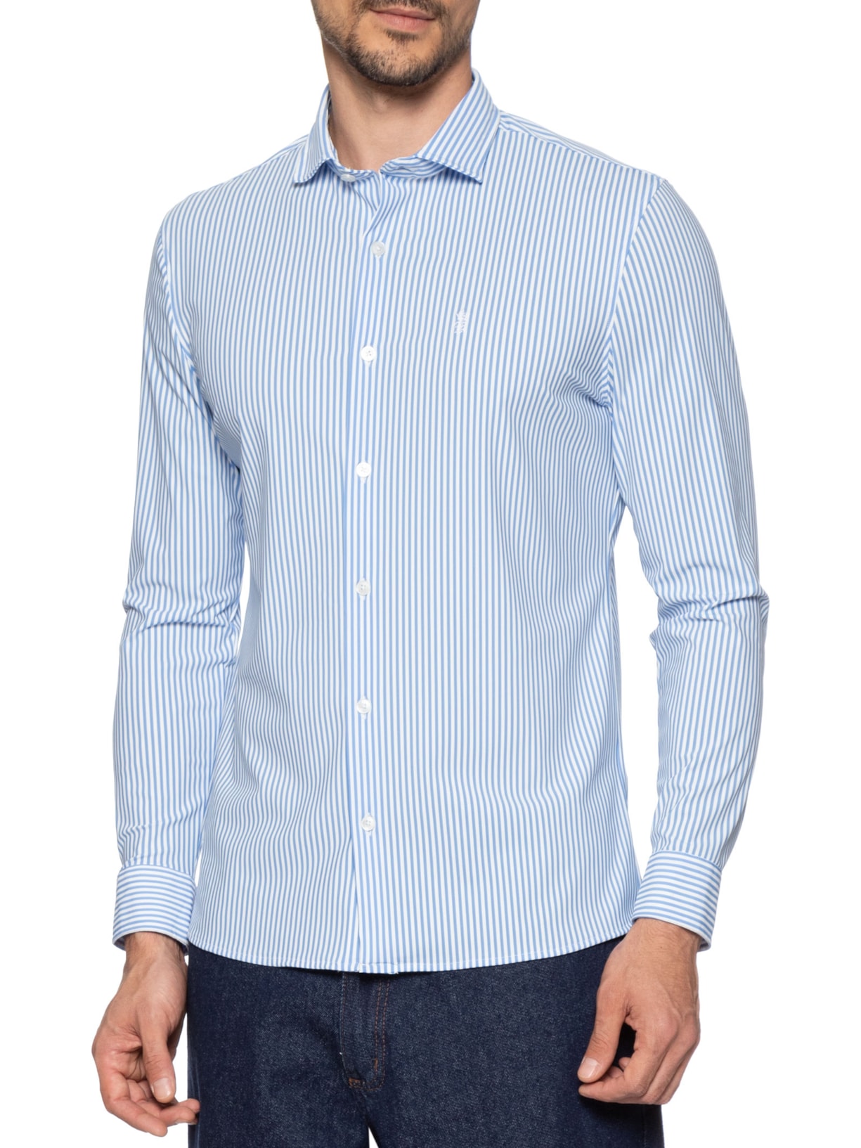Camisa Masculina Power Poliamida Elastano Ft Azul Sergio K