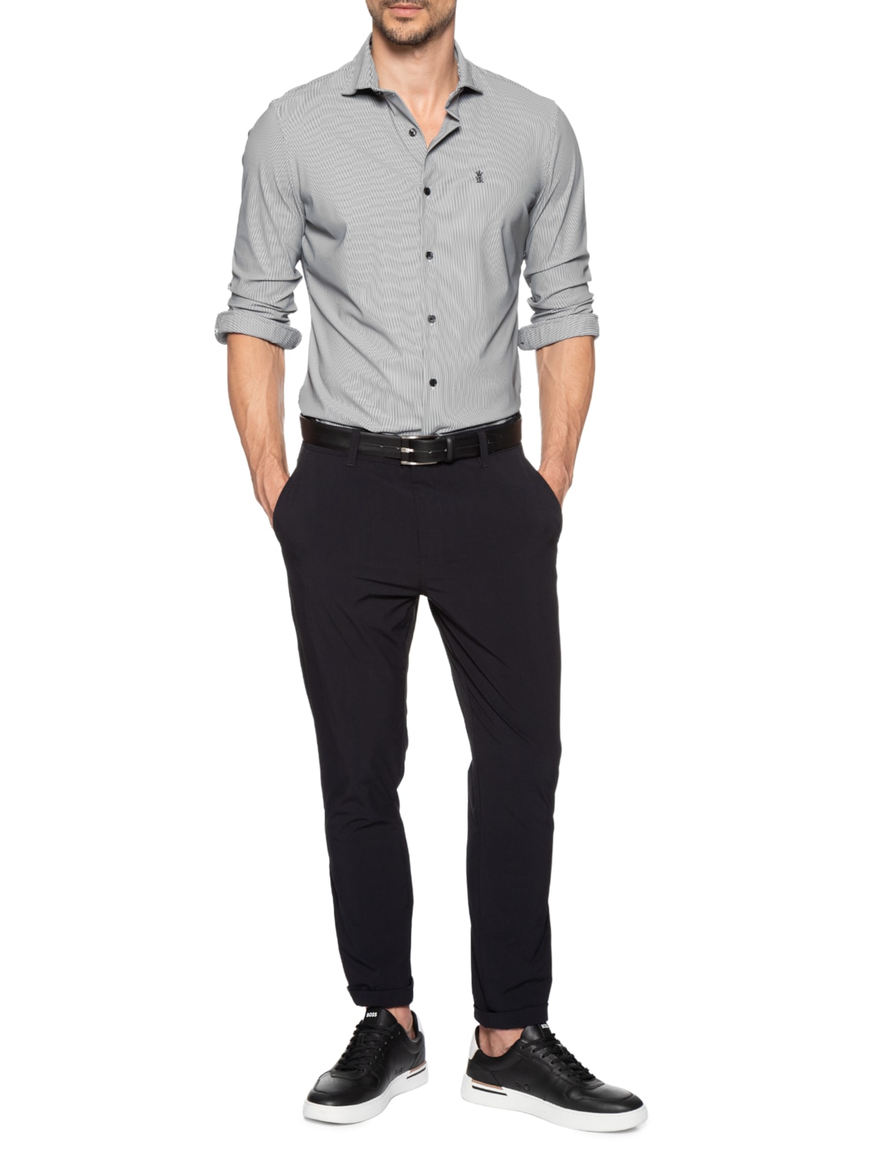 Camisa Masculina Power Poliamida Elastano Ft Preto Sergio K