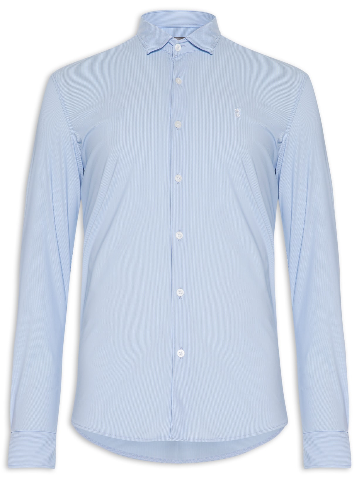 Camisa Masculina Power Poliamida Mini Listras Azul Sergio K