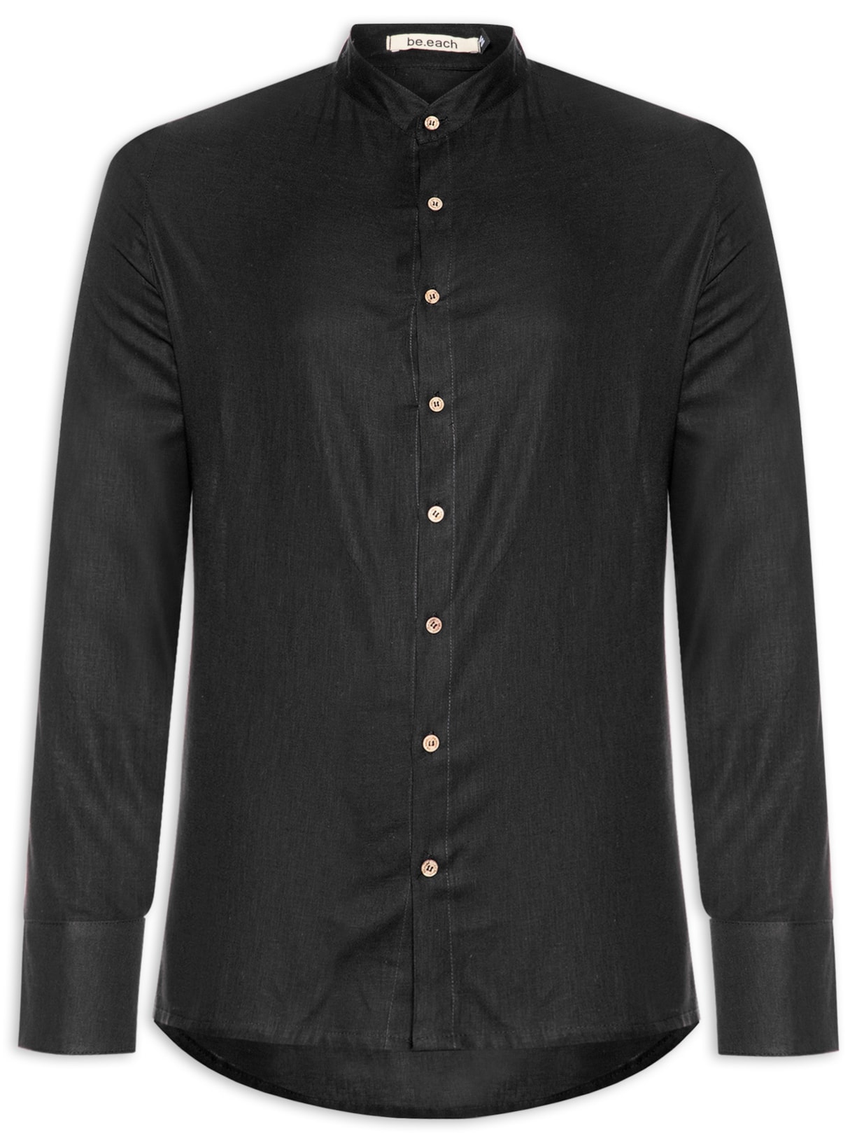 Camisa Masculina Prainha Cambraia - Preto