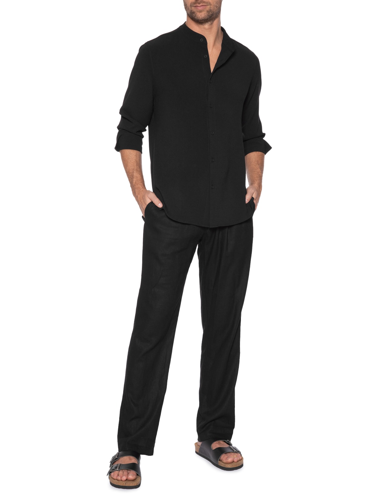 Camisa Masculina Prainha Preto Be.each