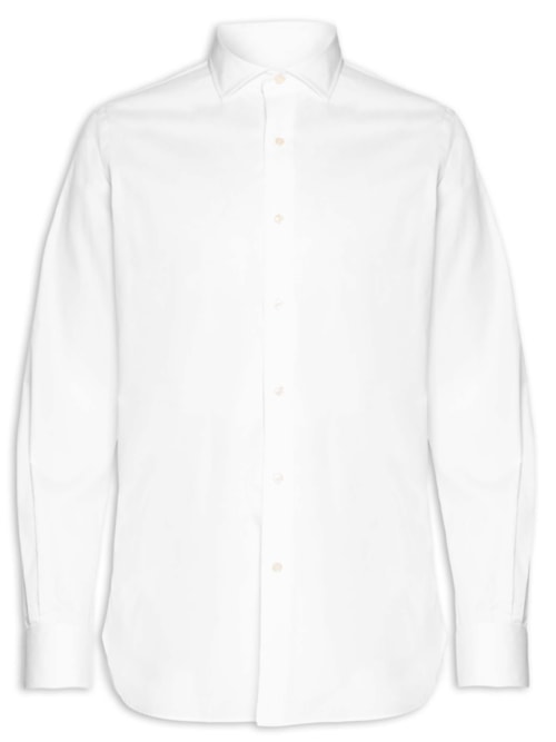 Camisa Masculina Purepress Custom Fit Stretch Poplin - Branco