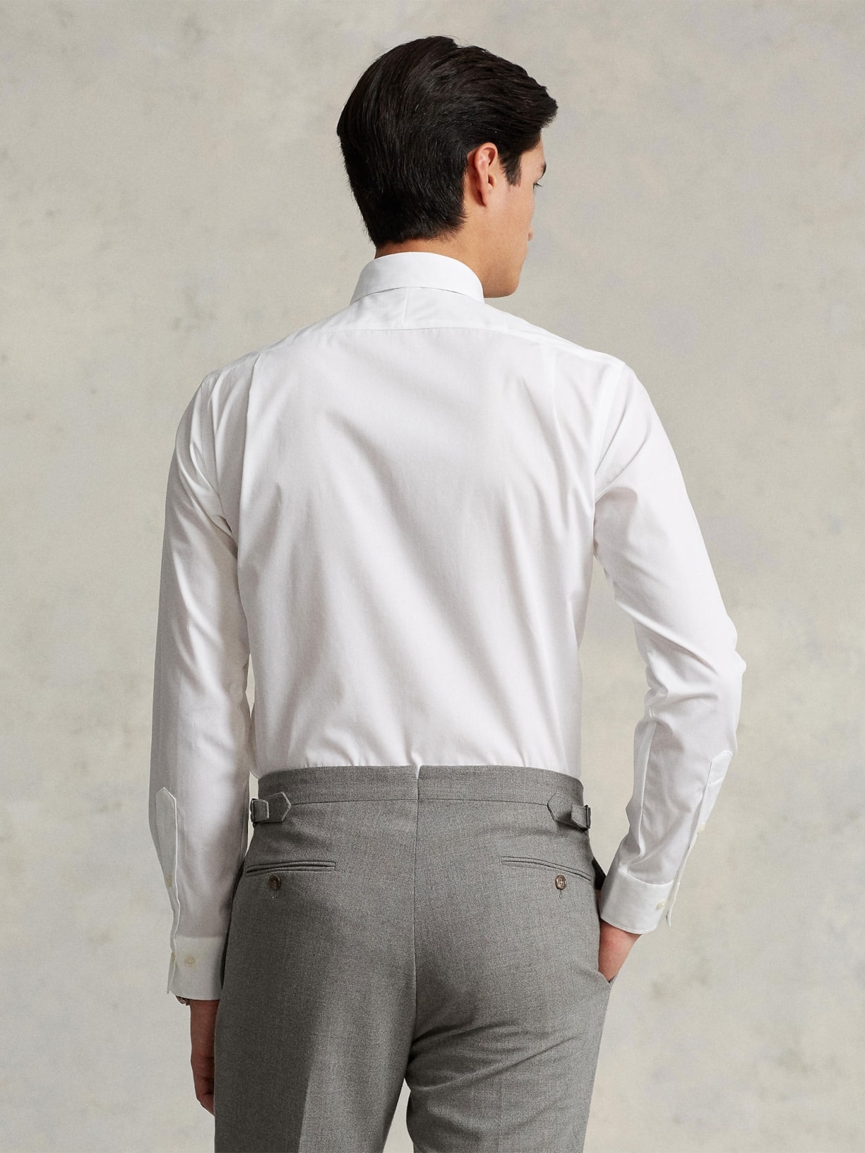 Camisa Masculina Purepress Custom Fit Stretch Poplin Branco Polo Ralph Lauren