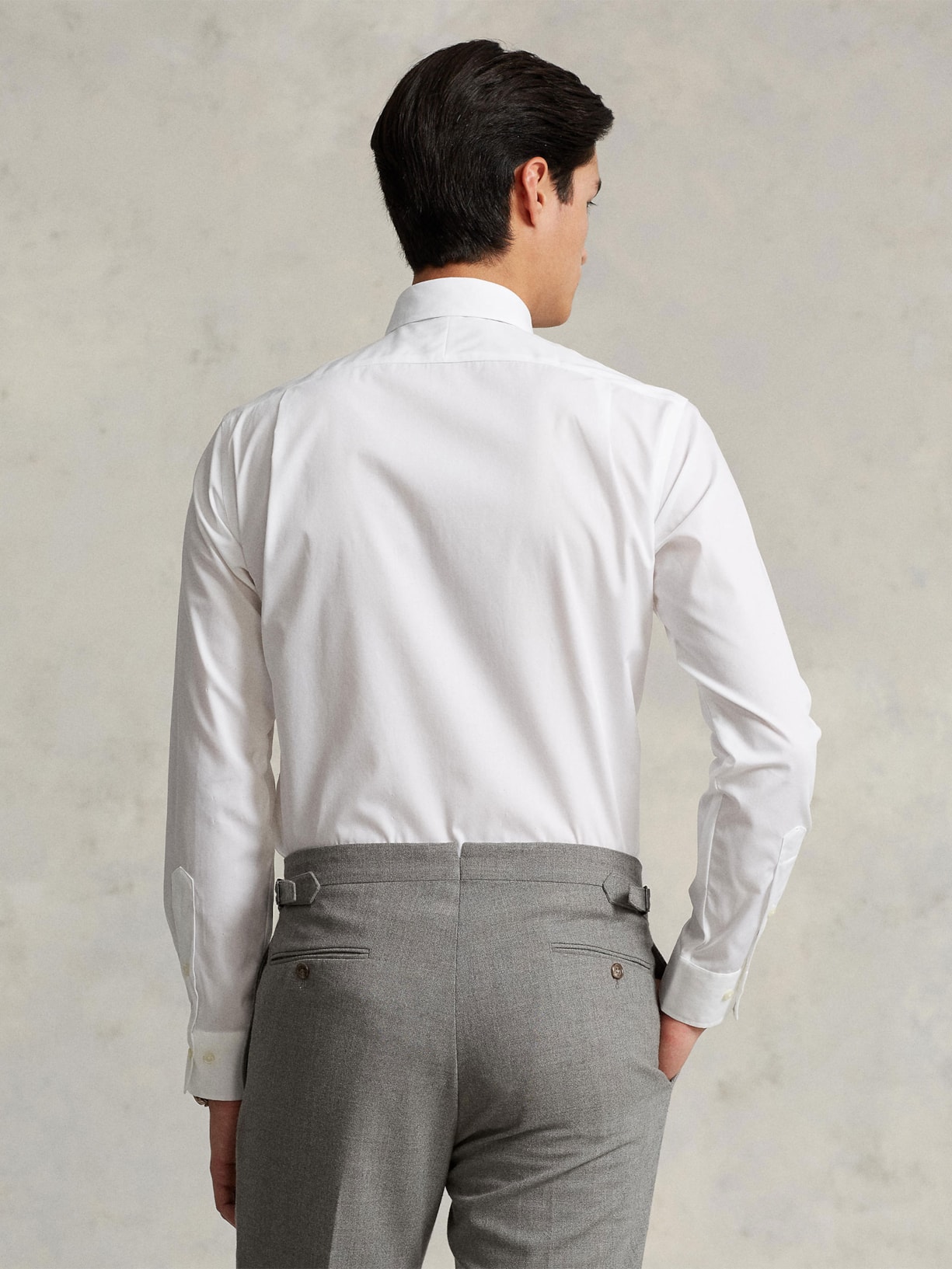 Camisa Masculina Purepress Custom Fit Stretch Poplin Branco Polo Ralph Lauren