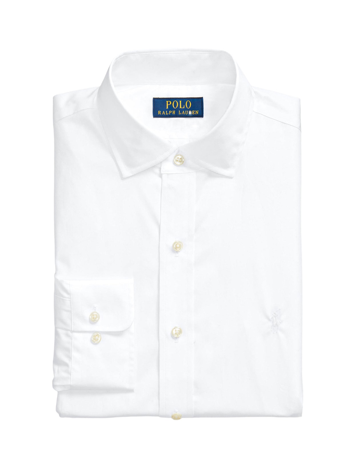 Camisa Masculina Purepress Custom Fit Stretch Poplin Branco Polo Ralph Lauren