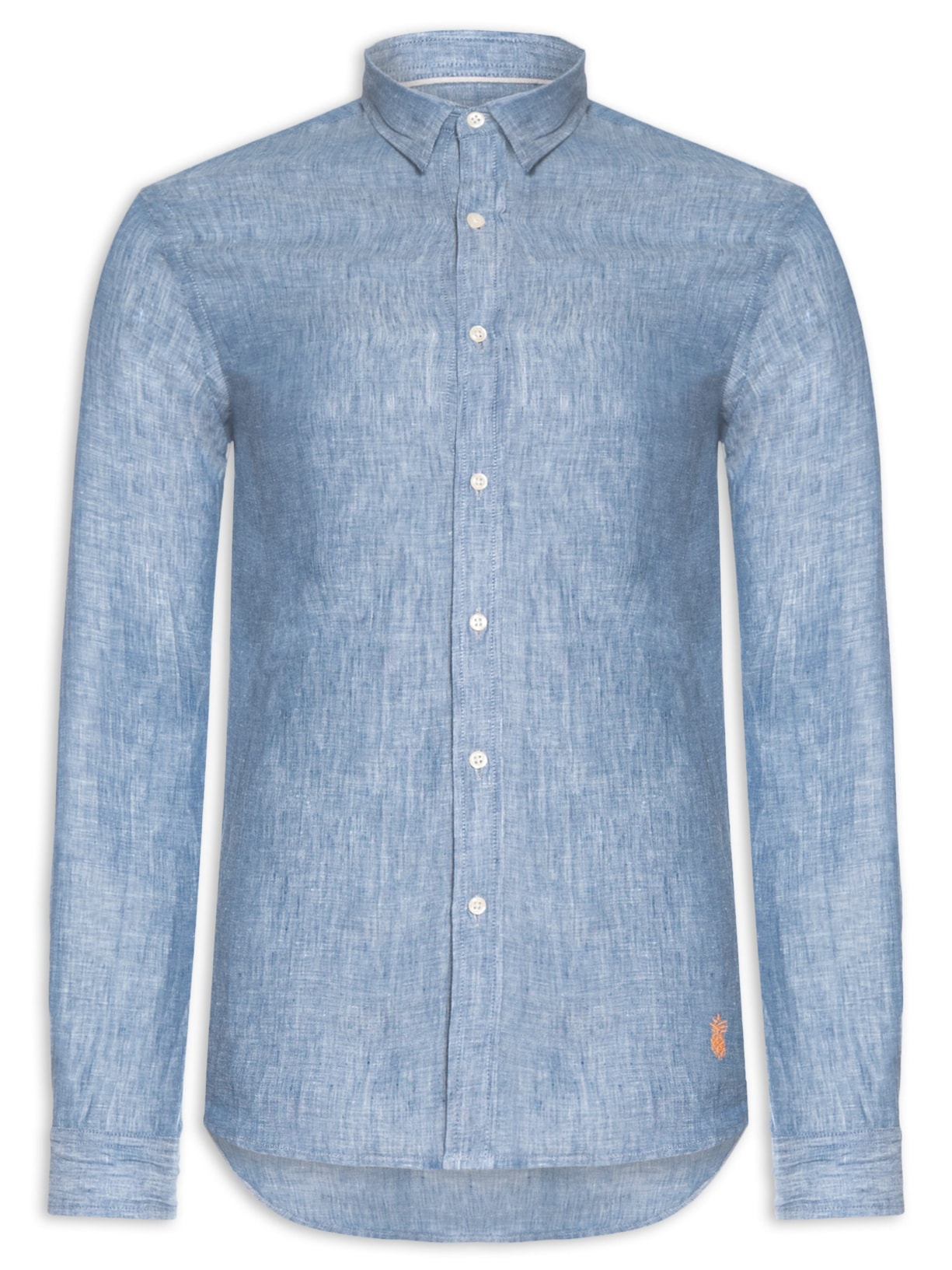 Camisa Masculina Puro Linho - Azul