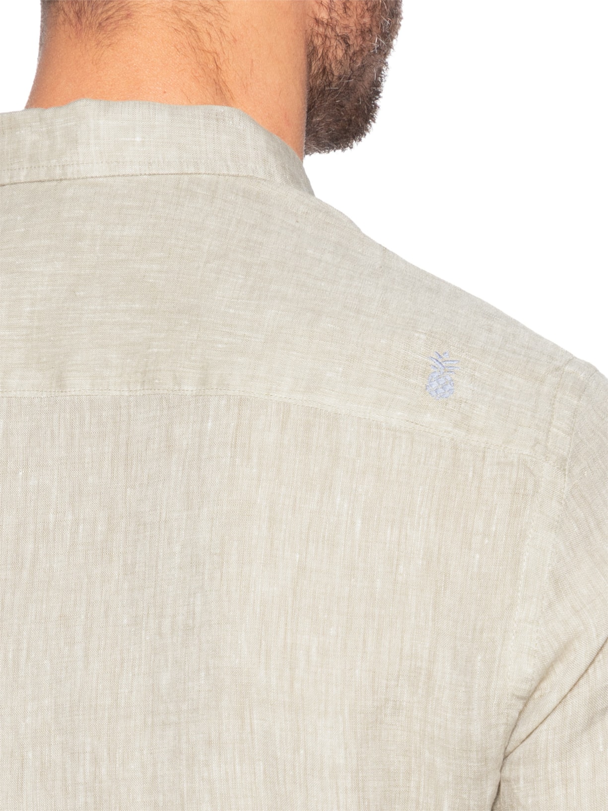 Camisa Masculina Puro Linho Bege Pineapple