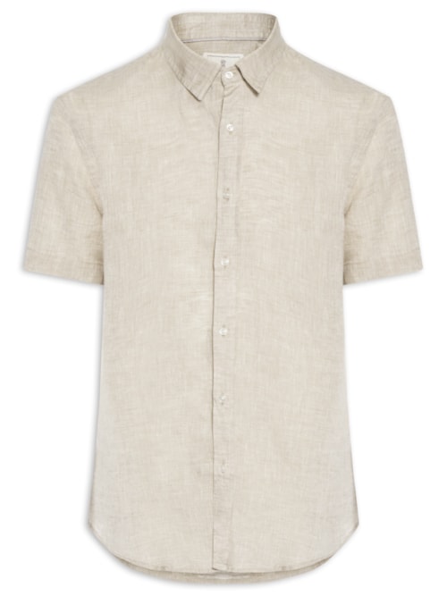 Camisa Masculina Puro Linho - Bege