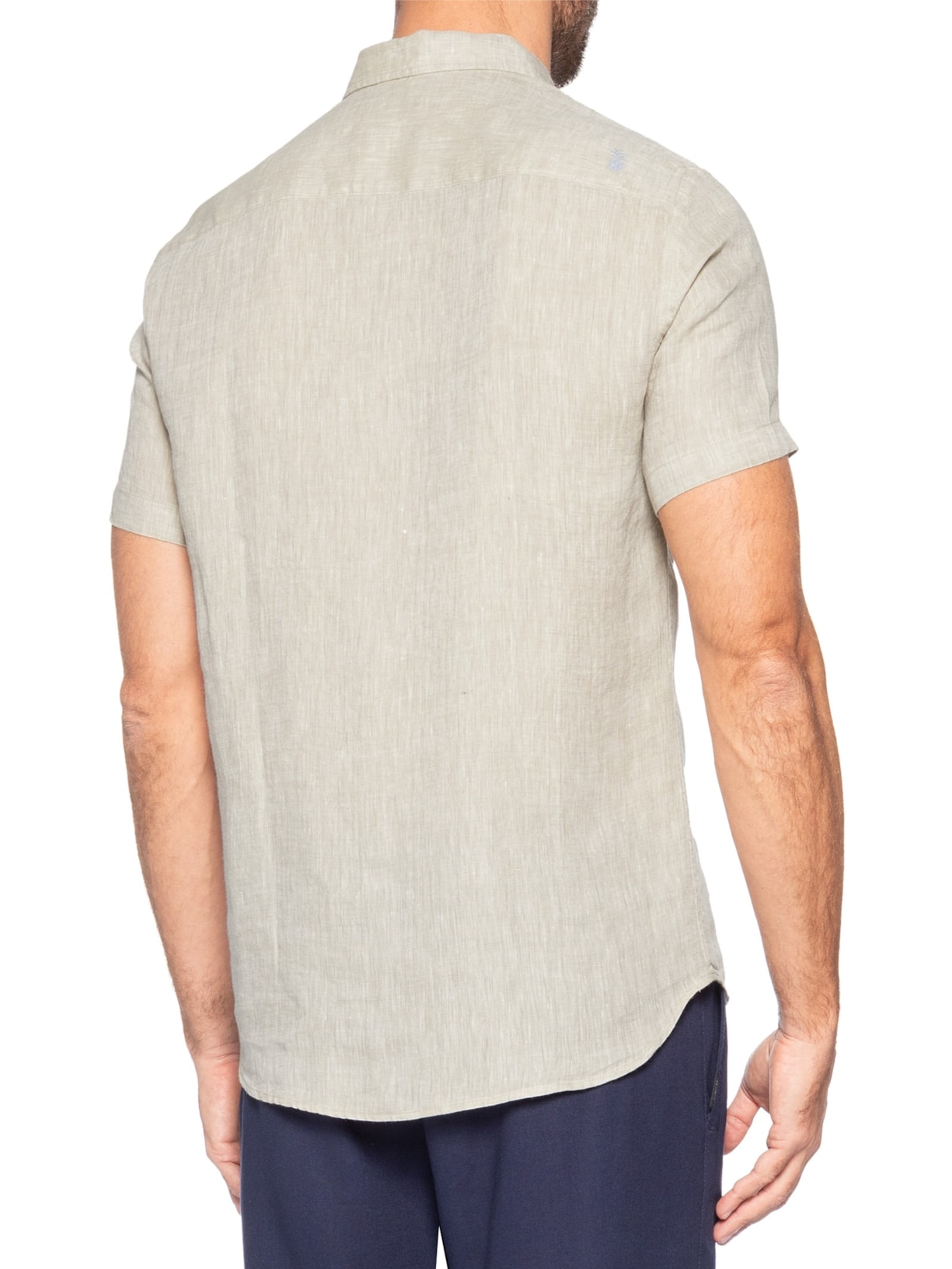 Camisa Masculina Puro Linho Bege Pineapple