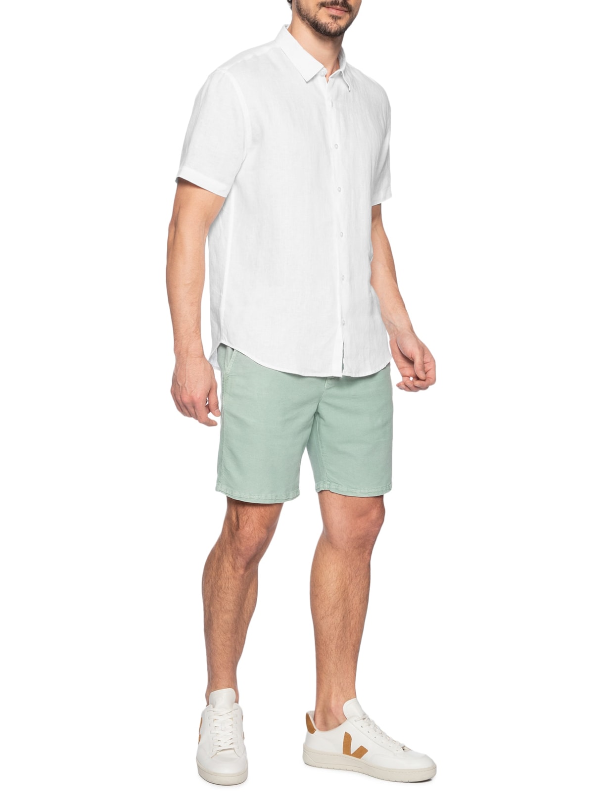 Camisa Masculina Puro Linho Lumiar Branco Foxton