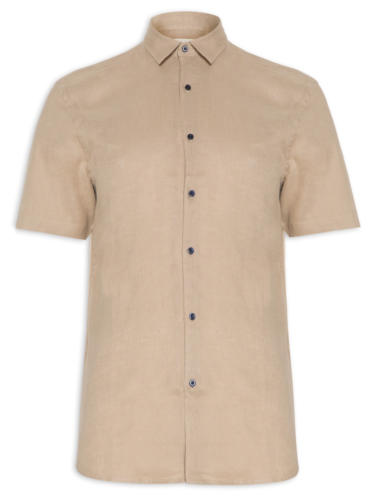 Camisa Masculina Puro Linho Maldivas - Bege