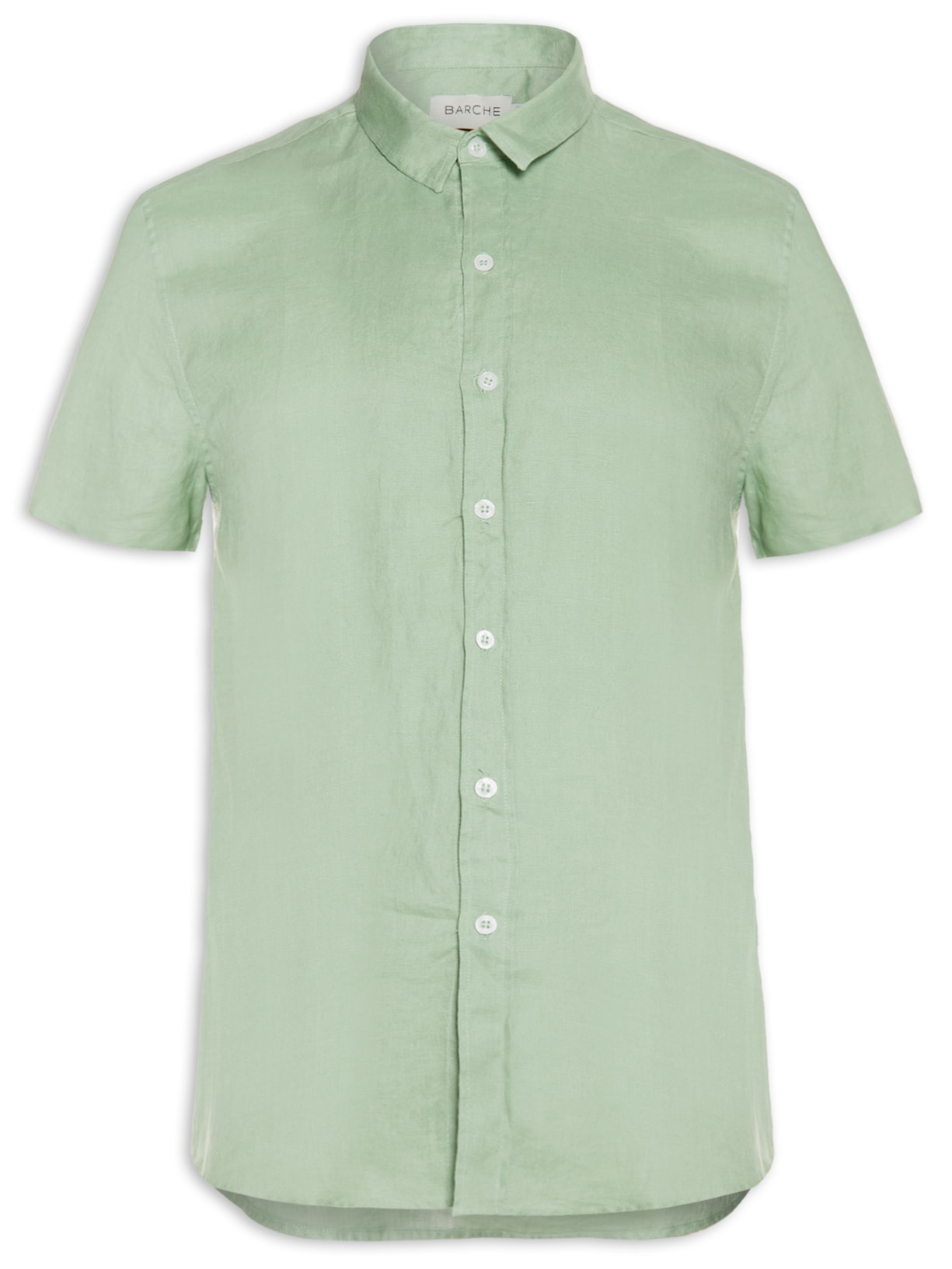 Camisa Masculina Puro Linho Manga Curta Cores - Verde
