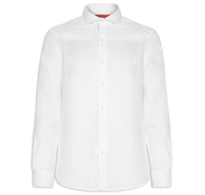 Camisa Masculina Puro Linho Manga Longa - Branco