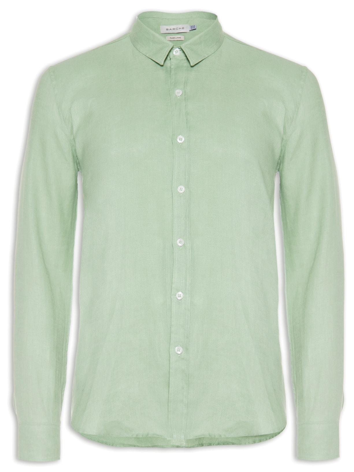 Camisa Masculina Puro Linho Mangas Longas Cores - Verde