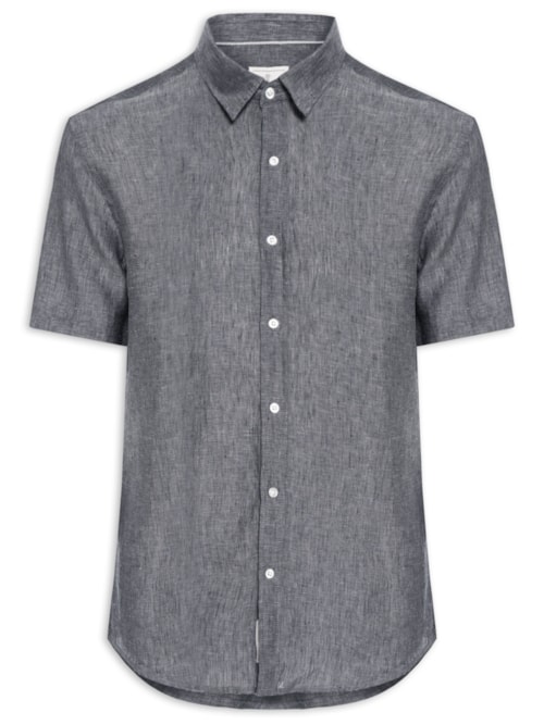 Camisa Masculina Puro Linho - Preto