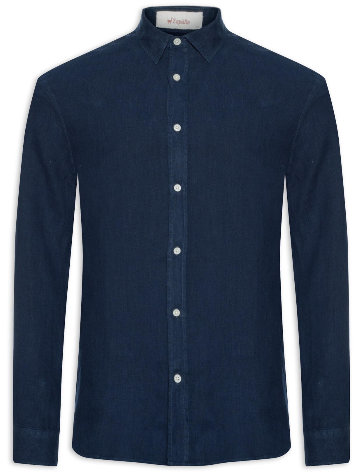 Camisa Masculina Puro Linho Tinturado - Azul