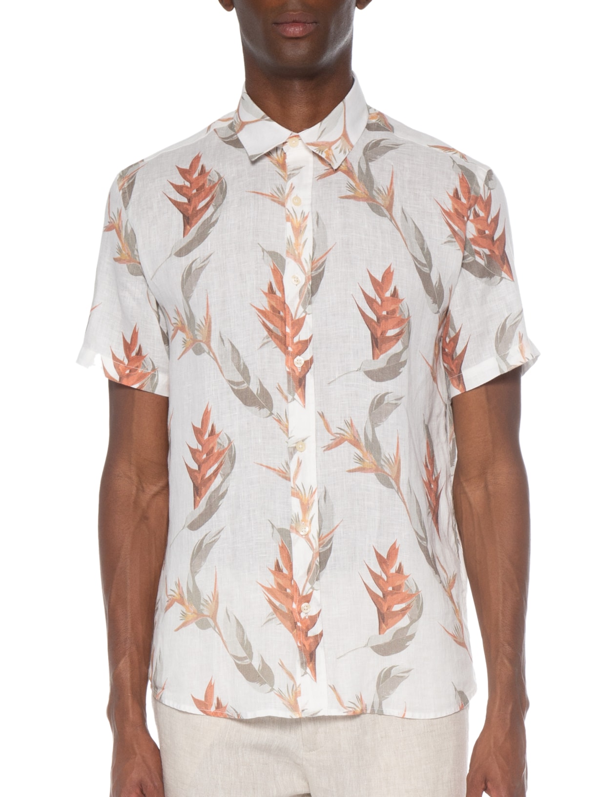 Camisa Masculina Puro Linho Tropical Off White Foxton