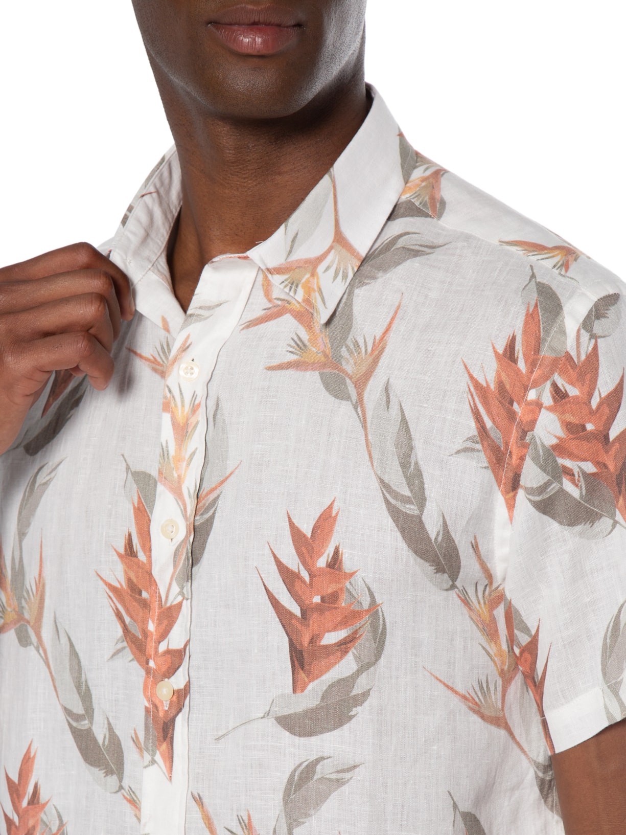 Camisa Masculina Puro Linho Tropical Off White Foxton