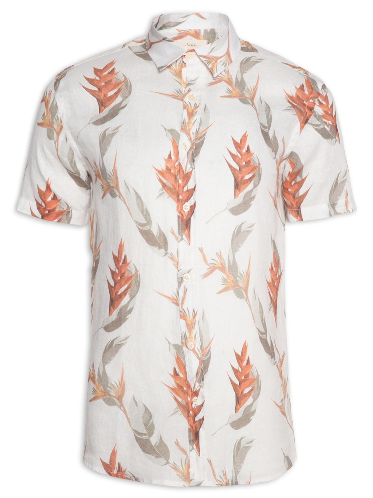 Camisa Masculina Puro Linho Tropical - Off White