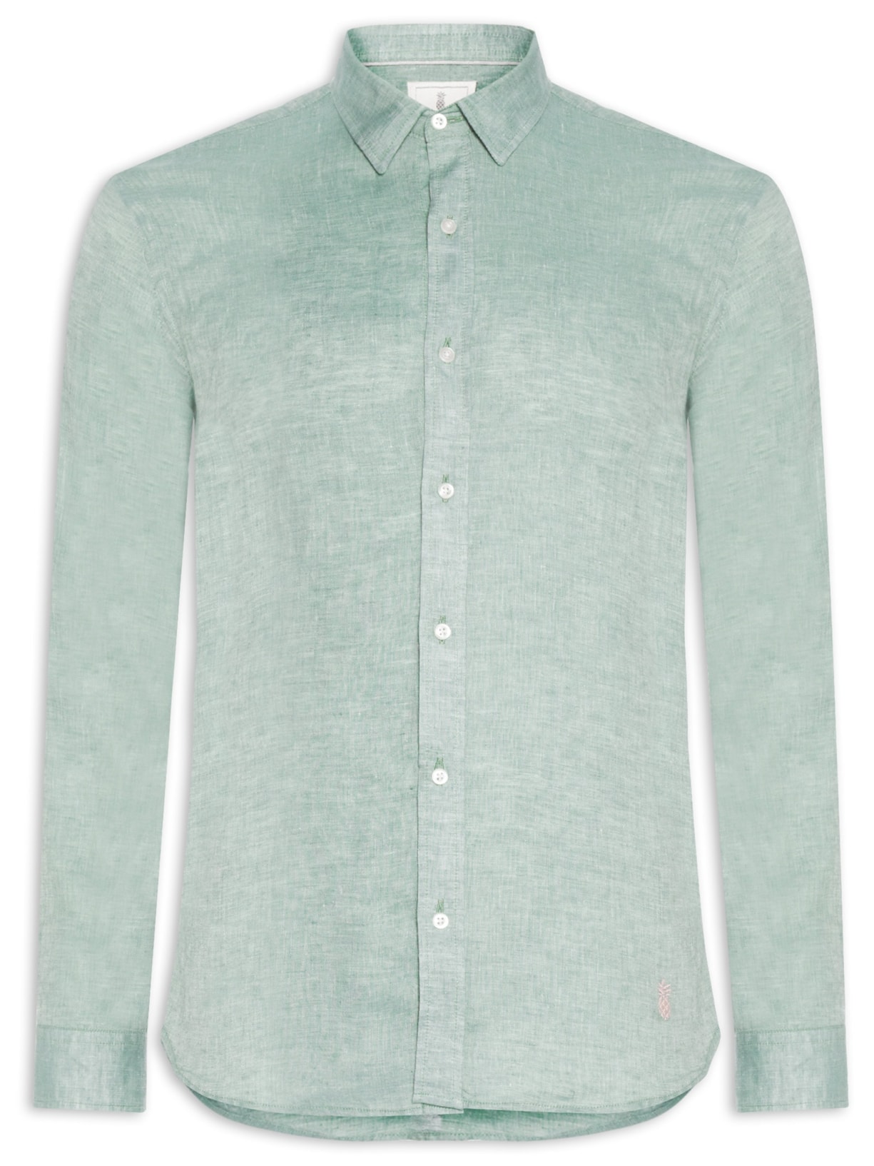 Camisa Masculina Puro Linho Verde Pineapple