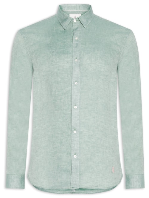 Camisa Masculina Puro Linho - Verde