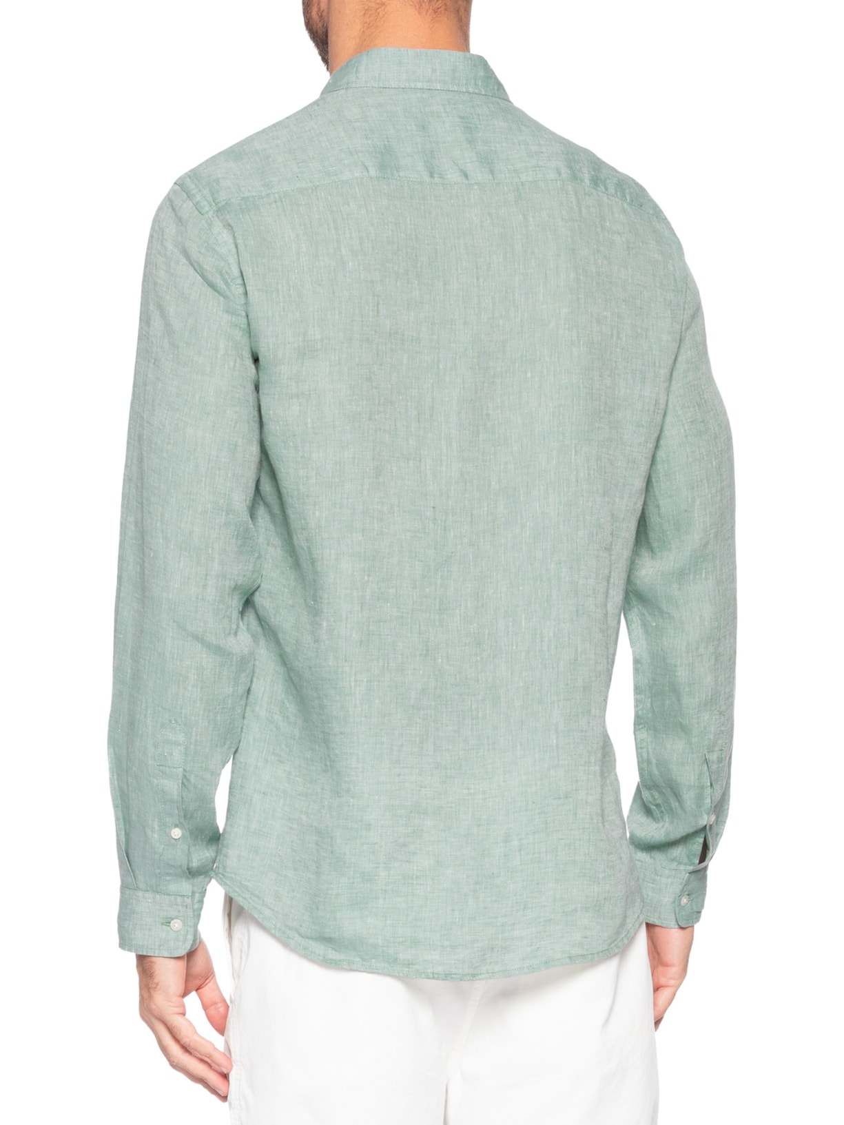 Camisa Masculina Puro Linho Verde Pineapple