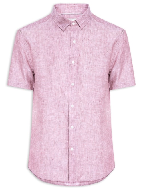 Camisa Masculina Puro Linho - Vermelho