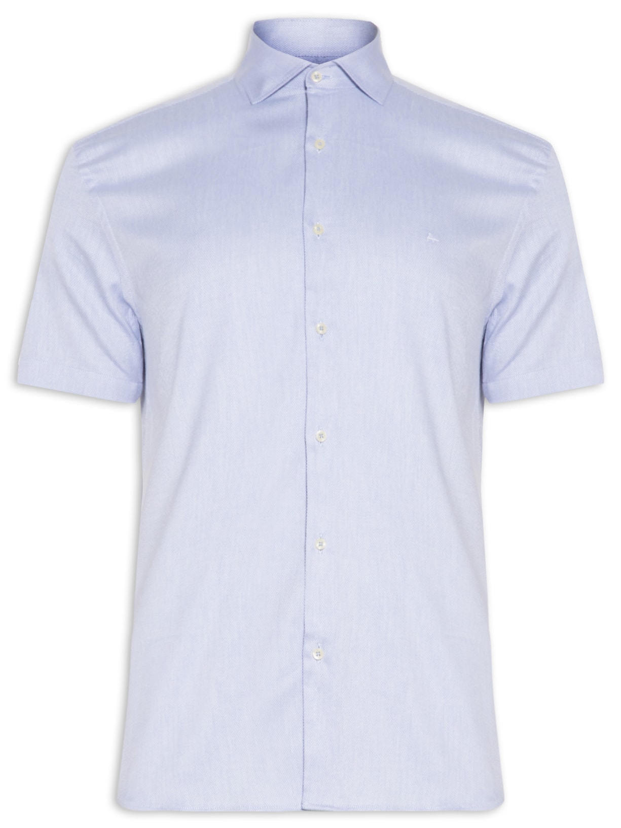 Camisa Masculina Regular Algodão Maquinetado - Azul