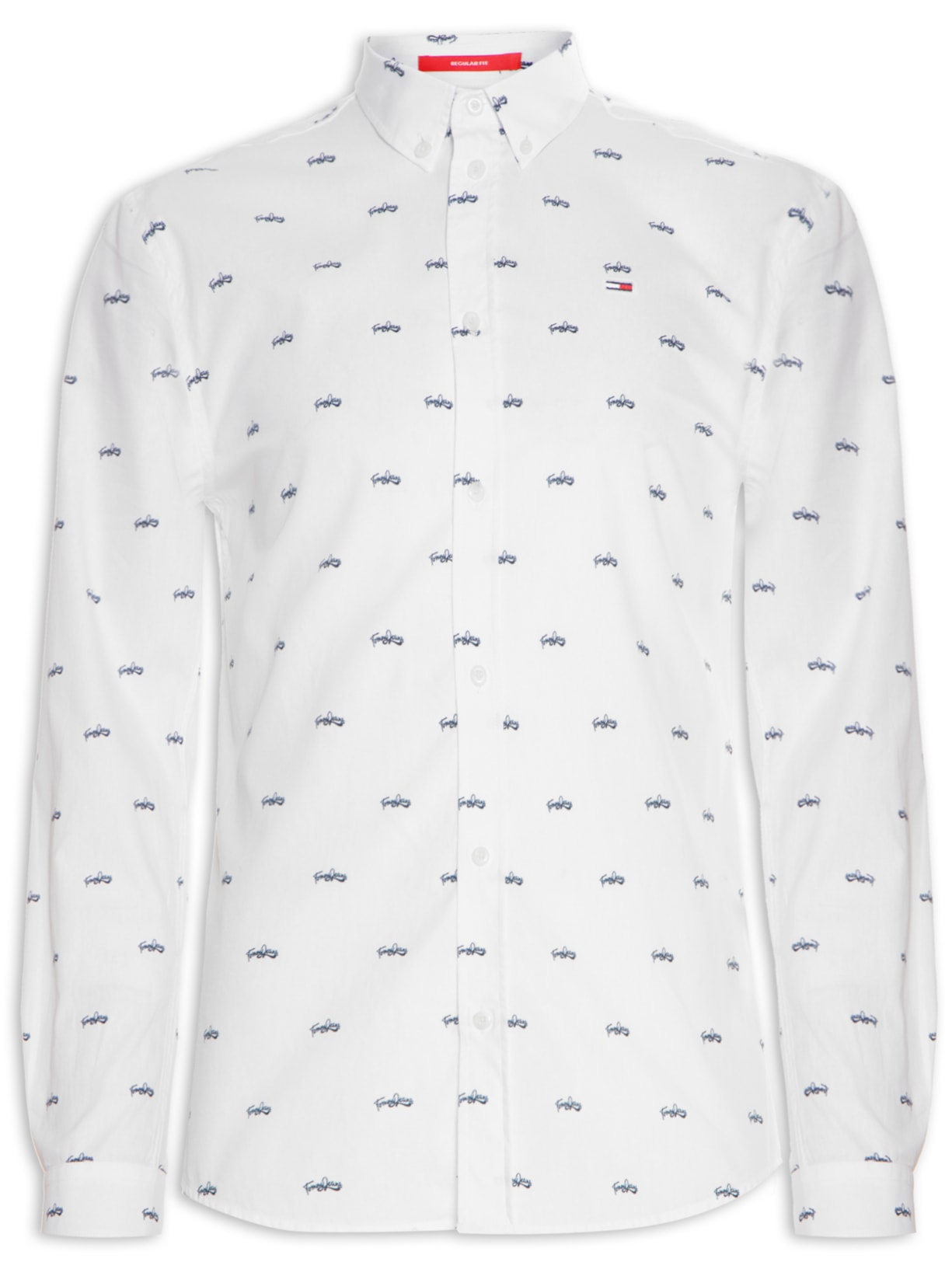 Camisa Masculina Regular College Pop Dobby - Branco