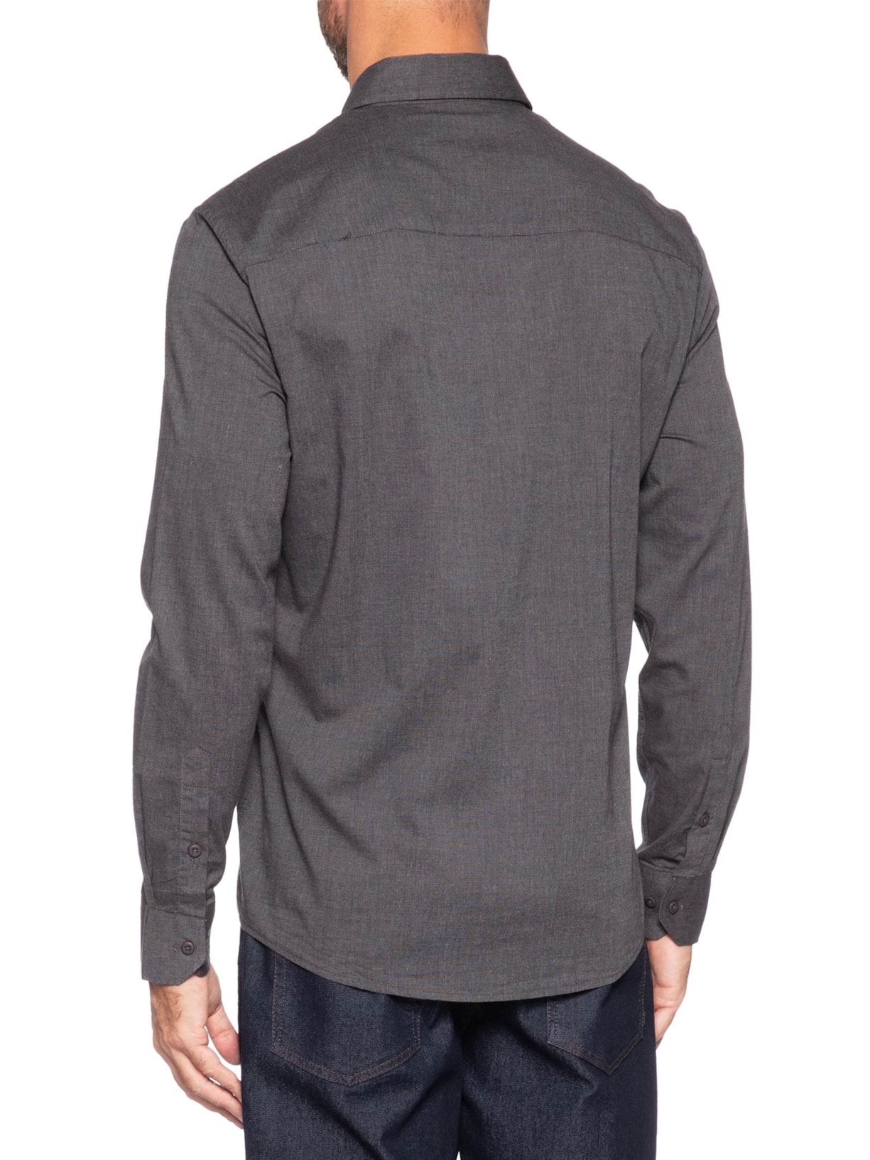 Camisa Masculina Regular Fil a Fil – Preto Calvin Klein Jeans