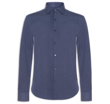 Camisa Masculina Regular Fit Algodão - Azul