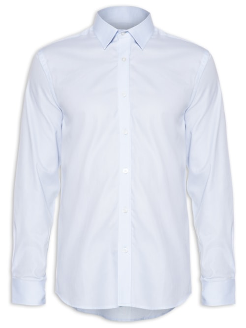 Camisa Masculina Regular Fit Algodão Pima - Azul