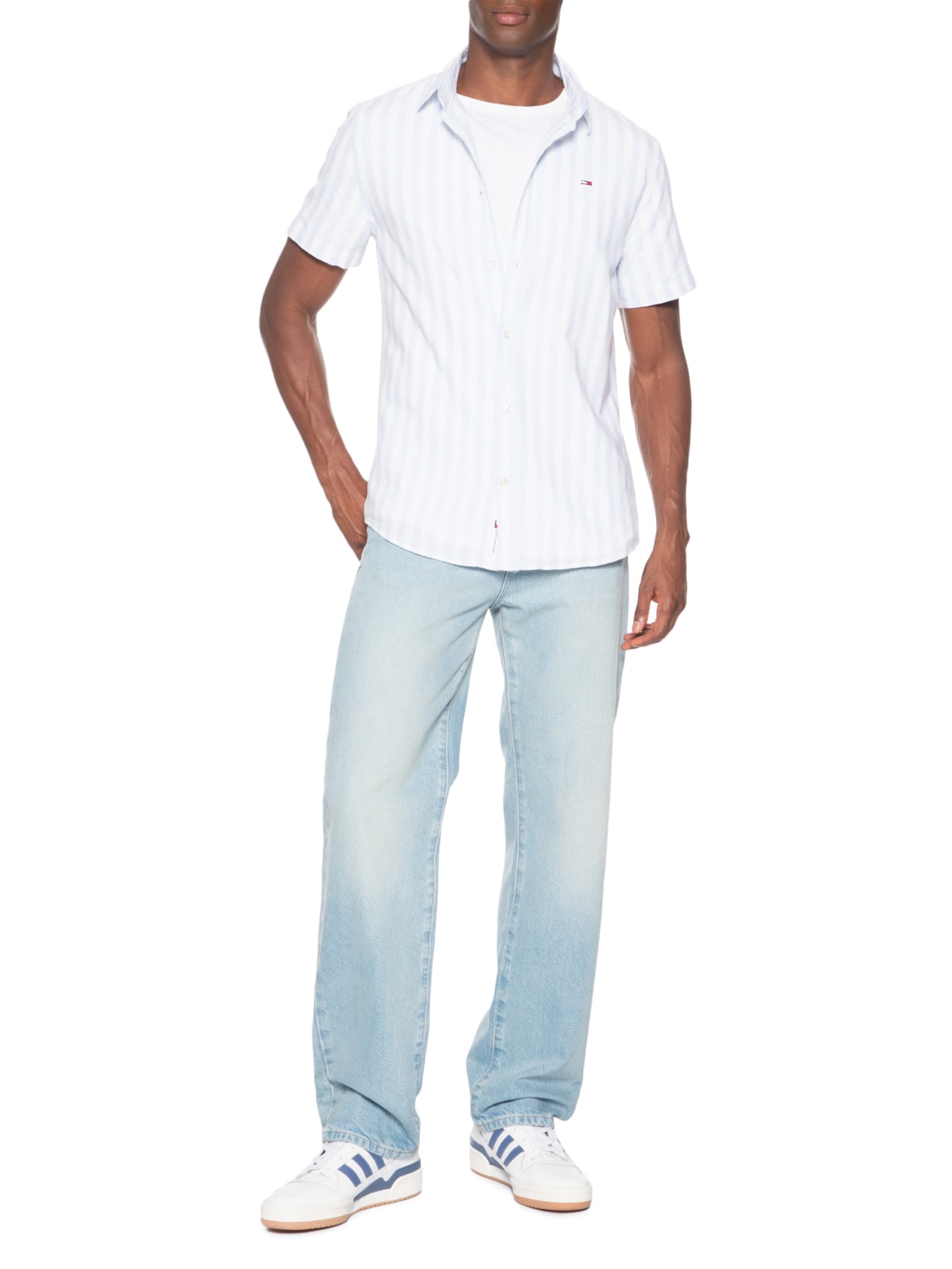 Camisa Masculina Regular Fit Blend Azul Tommy Jeans