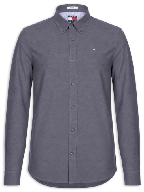 Camisa Masculina Regular Fit Button Down em Oxford - Azul