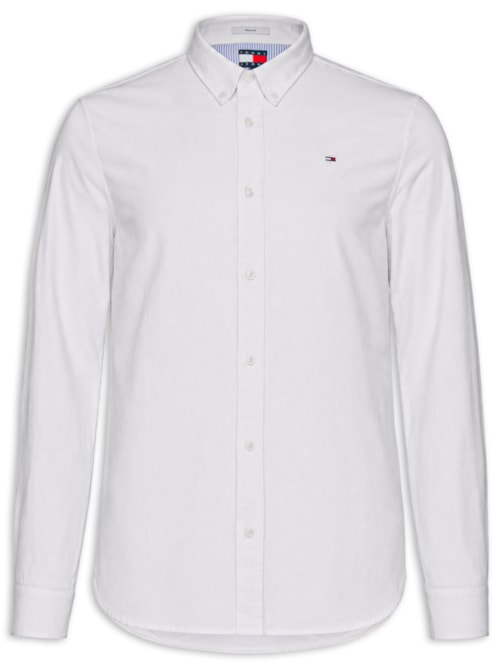 Camisa Masculina Regular Fit Button Down em Oxford - Off White