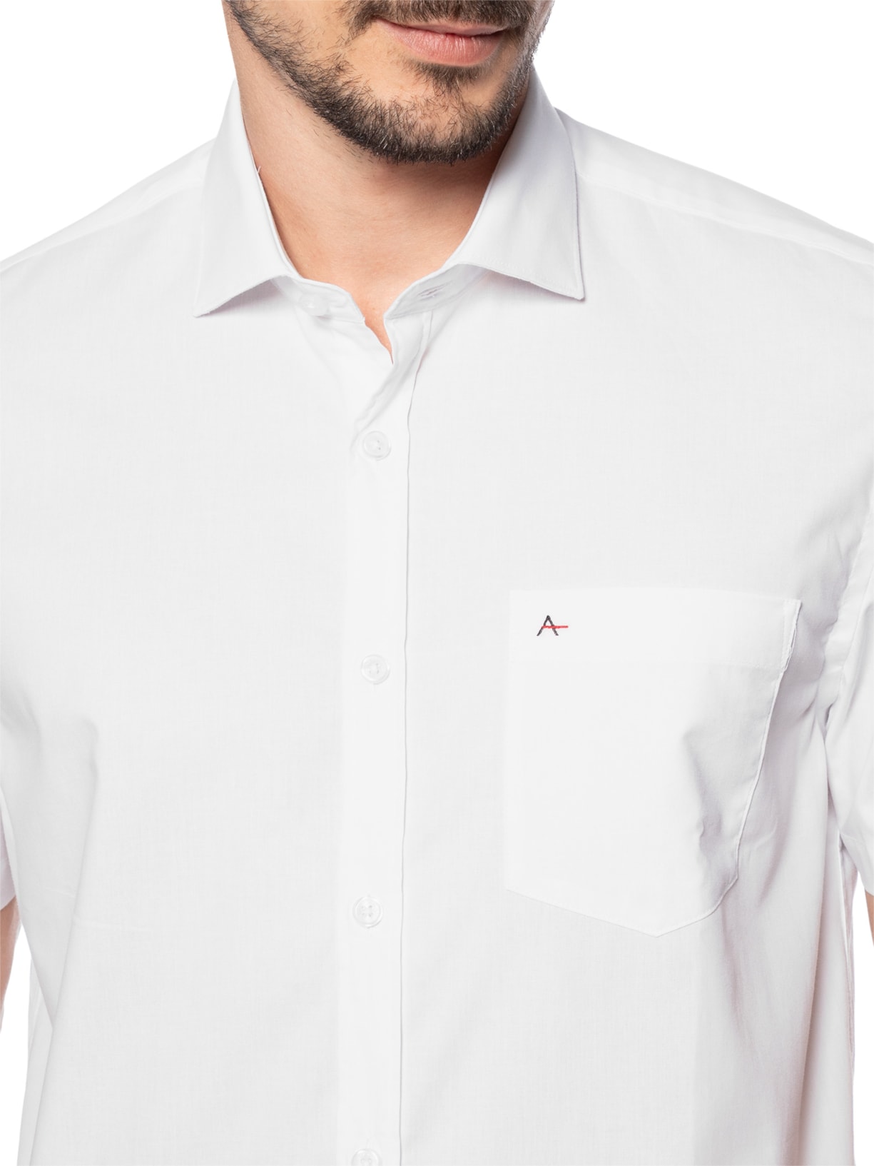 Camisa Masculina Regular Fit Com Bolso   Branco Aramis