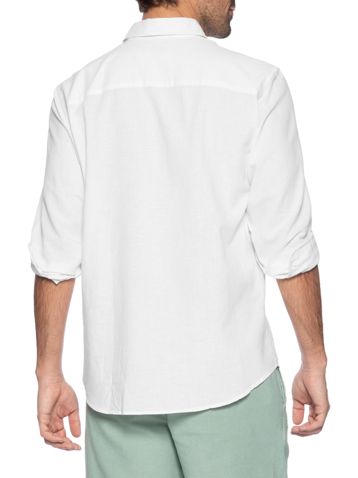 Camisa Masculina Regular Fit em Linho Branco Jack & Jones