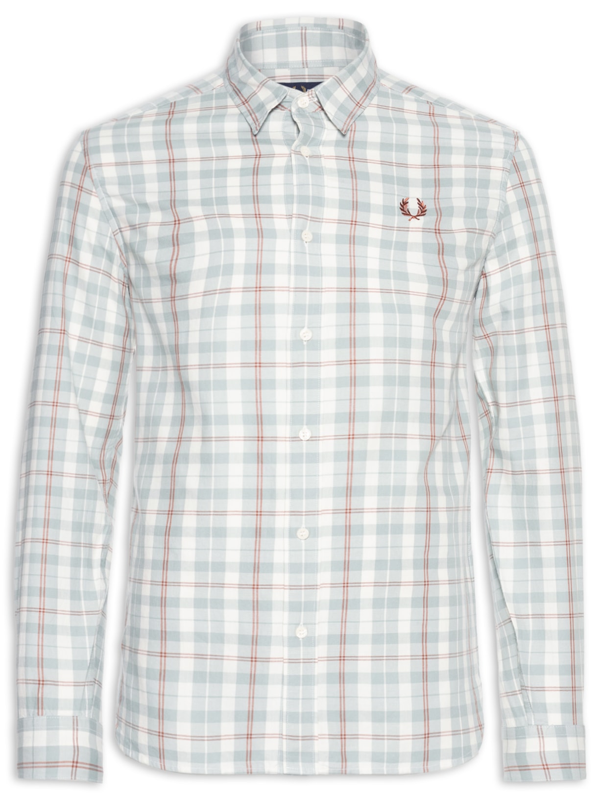 Camisa Masculina Regular Fit Em Sarja De Algodão Tartan - Azul