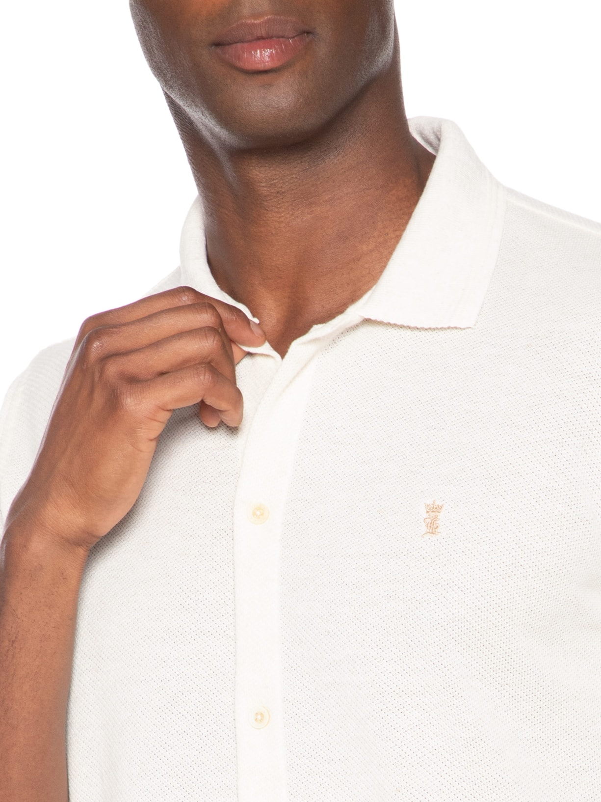 Camisa Masculina Regular Fit Em Tricot Branco Sergio K