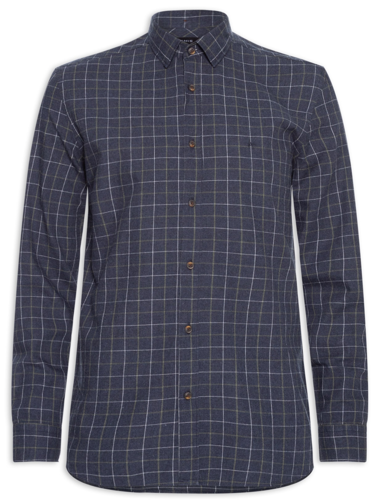 Camisa Masculina Regular Fit Flanela Melange XD Leve - Azul