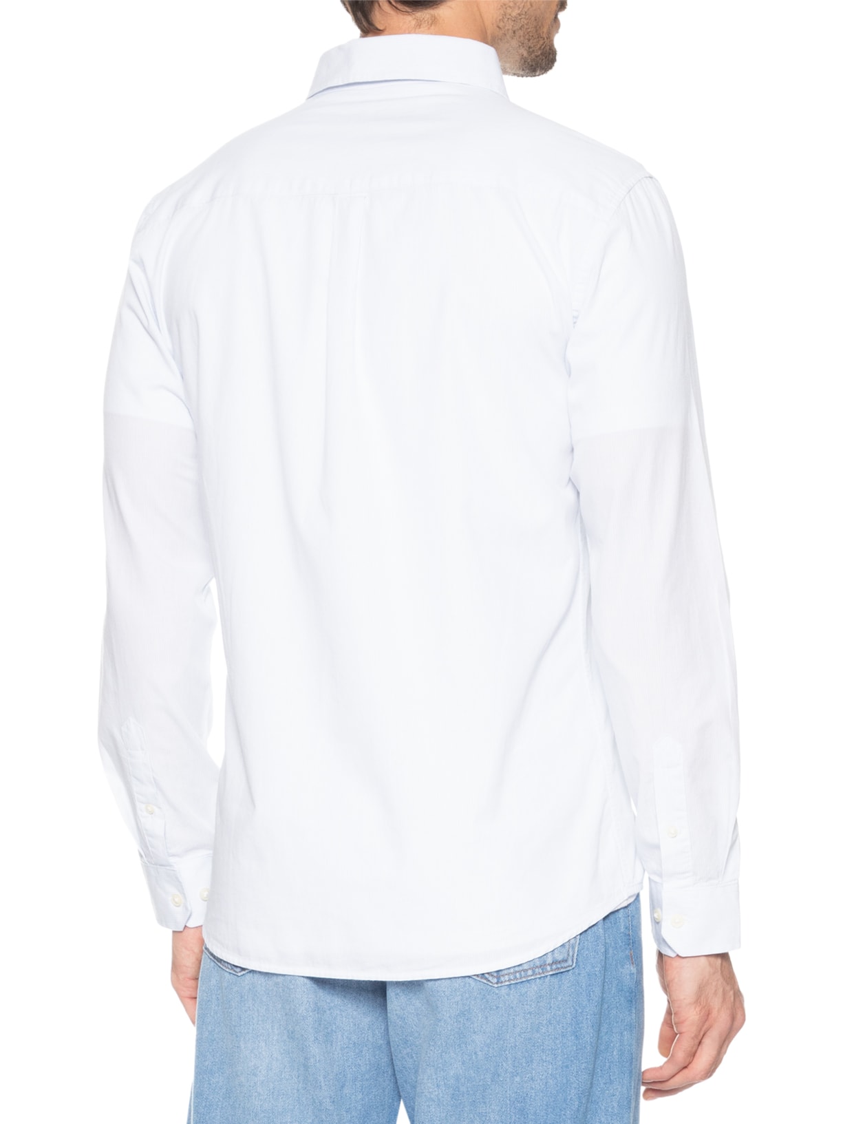 Camisa Masculina Regular Fit Listrada Azul Hering