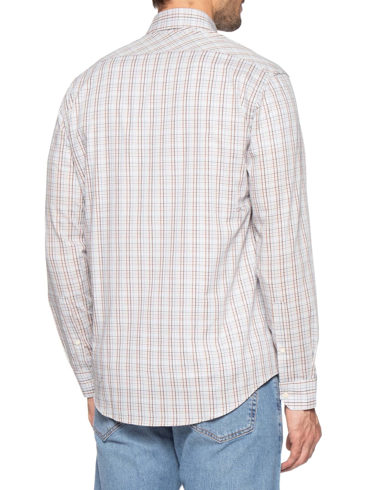 Camisa Masculina Regular Fit Maxi Xadrez Off White Aramis