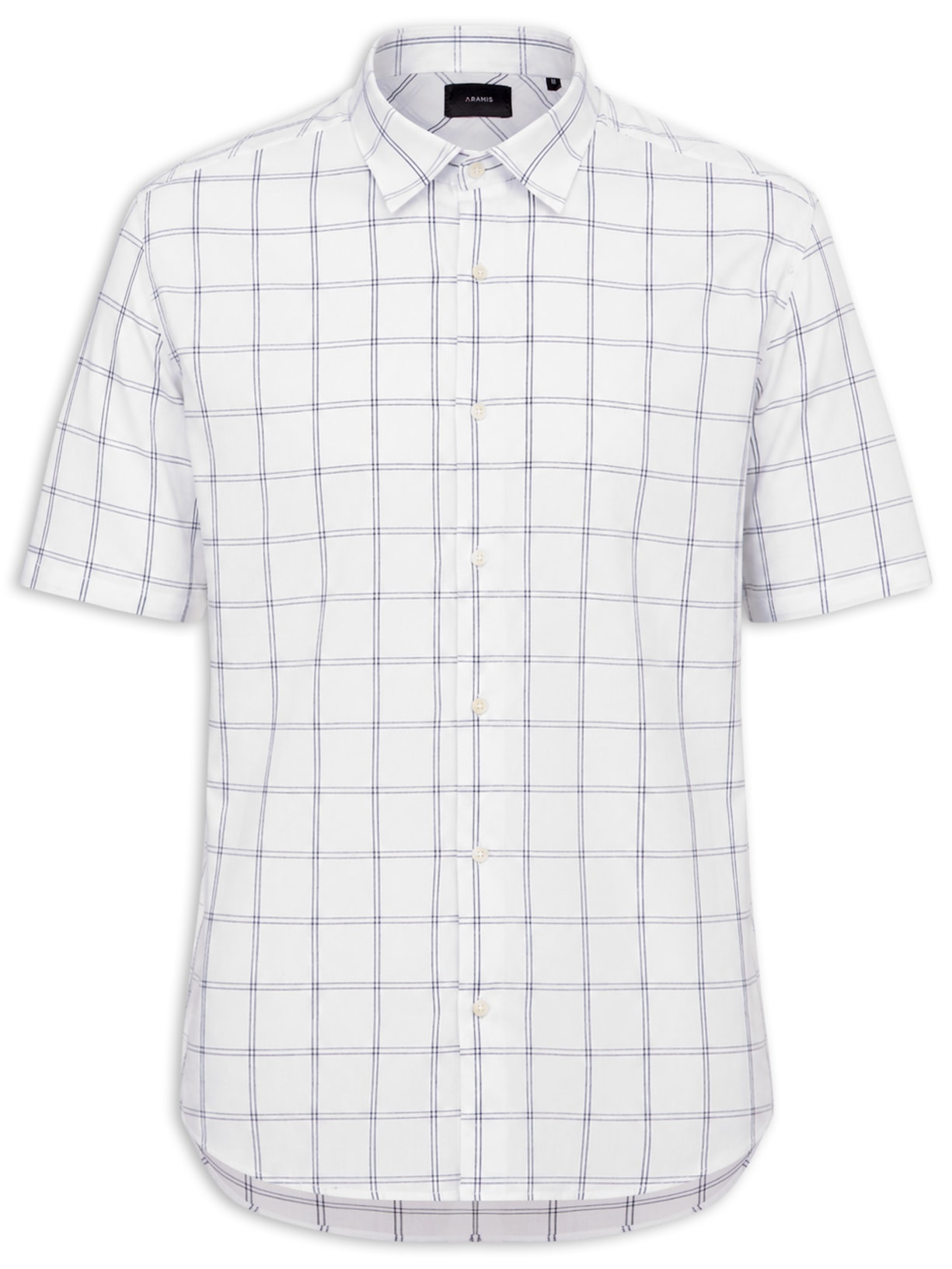 Camisa Masculina Regular Fit Mini Xadrez - Branco