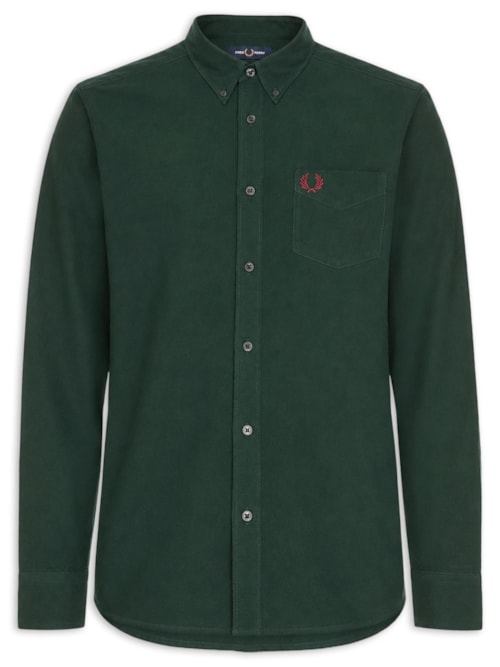 Camisa Masculina Regular Fit Oxford Com Bolso - Verde