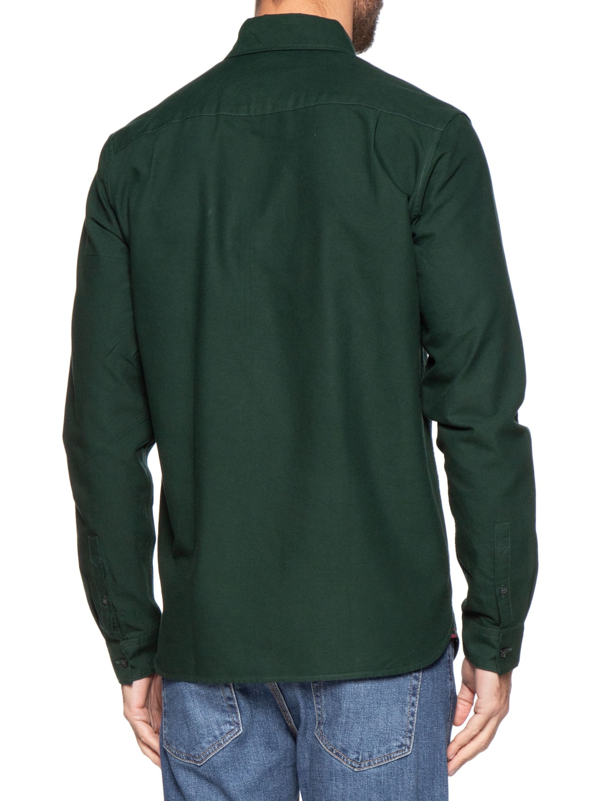Camisa Masculina Regular Fit Oxford Com Bolso Verde Fred Perry