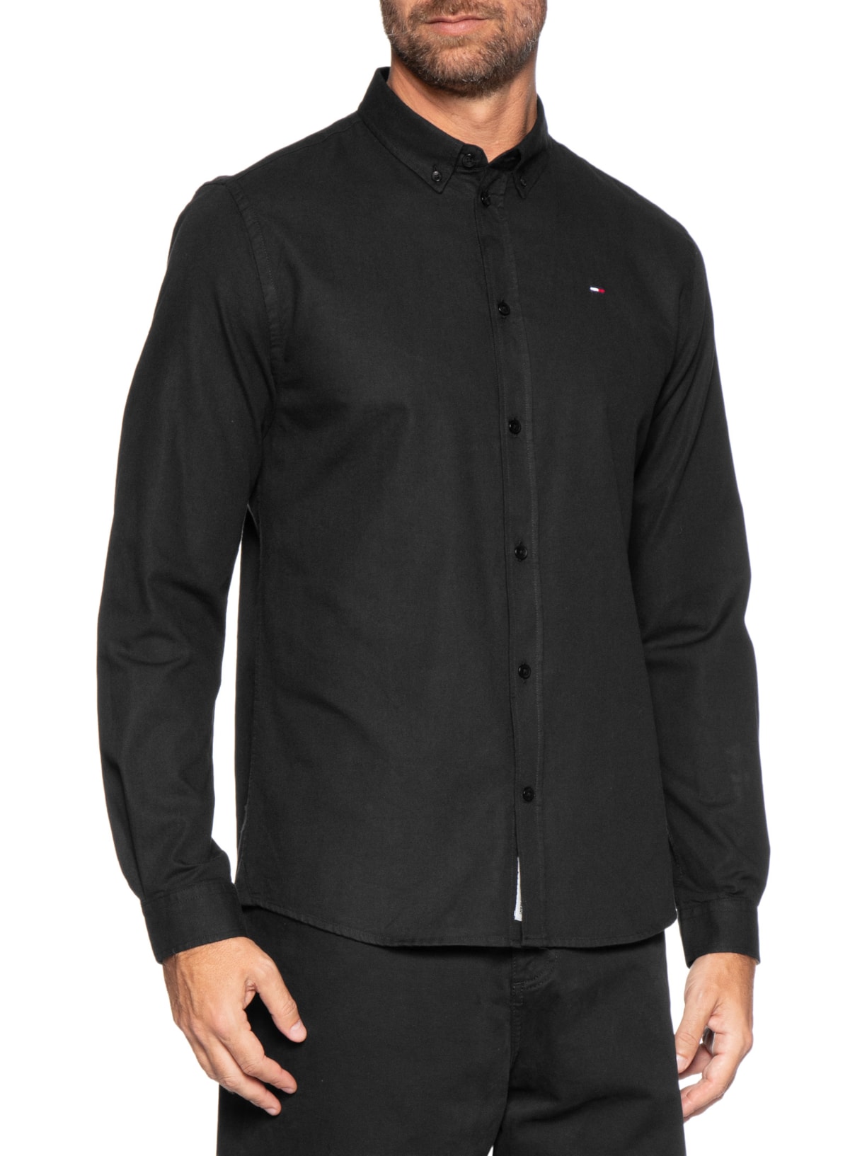 Camisa Masculina Regular Fit Oxford – Preto Tommy Jeans